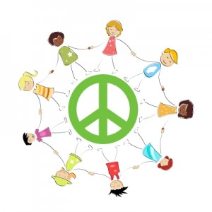 peace sign with kids